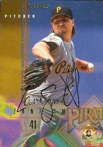 Zane Smith autographed Baseball Card (Pittsburgh Pirates) 1995 Fleer No.489 in Saudi Arabia
