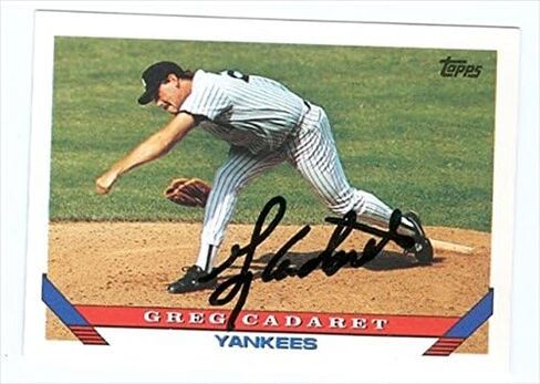مستودع توقيعه 38712 GREG CADARET CARDACHED CARD New York Yankees 1993 Topps No. 478 67 in Saudi Arabia