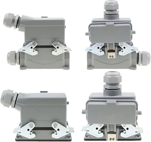2 PCS HDC-HE-16 موصل الثقيلة 16 دبوس قابس مقبس الطيران الصناعي المضاد للماء مع غطاء واقعي 500V 16A (خط أعلى قاعدة 16) in Saudi Arabia