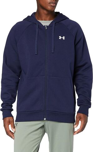 Under Armour Men's UA Rival Cotton Full Zip Hoodie - 1357106-390 - Marine Od Green/Onyx White - L in Saudi Arabia