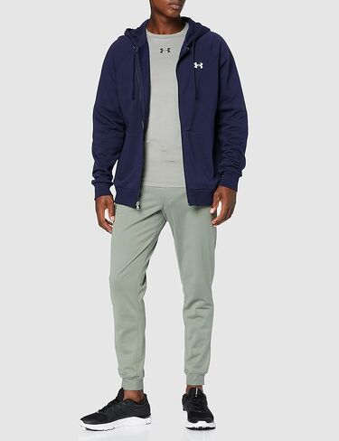 Under Armour Men's UA Rival Cotton Full Zip Hoodie - 1357106-390 - Marine Od Green/Onyx White - L in Saudi Arabia
