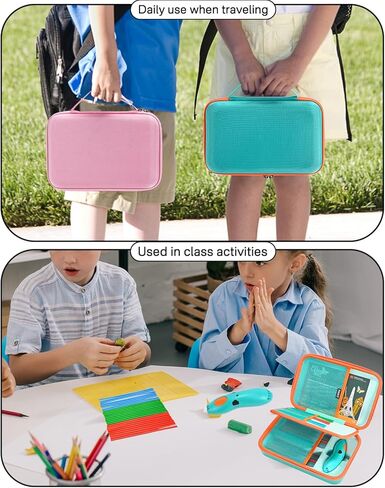 RAIACE Hard Storage Case Compatible with 3Doodler Start+ Essentials for 3D Pen Set, Protective Carrying Bag for Printing Pens, Cables and Accessories. (case only) - Green in Kuwait