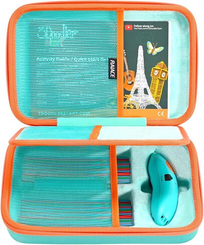 RAIACE Hard Storage Case Compatible with 3Doodler Start+ Essentials for 3D Pen Set, Protective Carrying Bag for Printing Pens, Cables and Accessories. (case only) - Green in Kuwait
