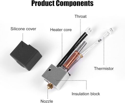 مجموعة HotEnd لـ anycubic Kobra 3 Combo Ace Pro ، طباعة طارد رأس Hot End Kit ترقية 2.0 إصدار Hotend مع 2pcs تغطية السخرية من خرطوشة السخان الحلق الفوهة الحلق in Kuwait