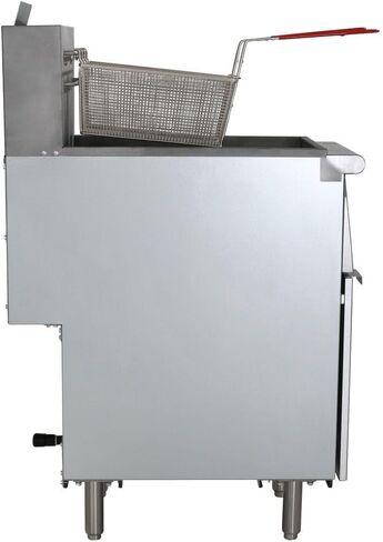 Kratos Commercial Floor Fryer, 40 lb. Stainless Steel Deep Fryer with Gas Hose Connection Kit, 90,000 BTU, 48" Mobile Gas Hose, Natural Gas in Kuwait