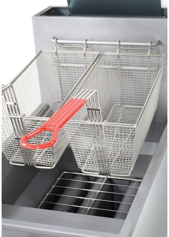 Kratos Commercial Floor Fryer, 40 lb. Stainless Steel Deep Fryer with Gas Hose Connection Kit, 90,000 BTU, 48" Mobile Gas Hose, Natural Gas in Kuwait