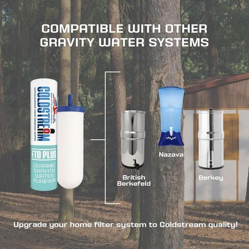 Coldstream FTO Plus خرطوشة تصفية المياه (حزمة 2) - يمكن الاعتماد عليها لسهولة التثبيت كبديل ببديل - مرشح الجاذبية السيراميك لأنظمة الفولاذ المقاوم للصدأ in Kuwait