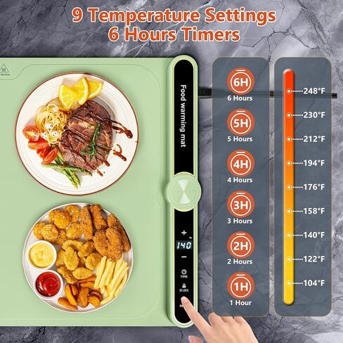 Warming Mat For Food, Food Warmer Mat with 9 Temps, Fast Heating Mat for Food, Heating Pad for Food, Electric Warming Mat for Food, Food Heating Mat for Countertop, Food Warming Mat, Food Warmer in Saudi Arabia