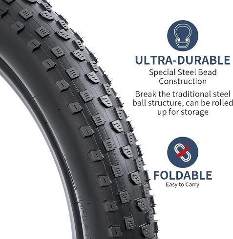 YUNSCM 2-PCS 20" Fat E-Bike Tires 20x3.0/76-406 Compatible with Mountain Bike 20 x 3.0 Electric Bicycle Tires(Y-1292) in Saudi Arabia