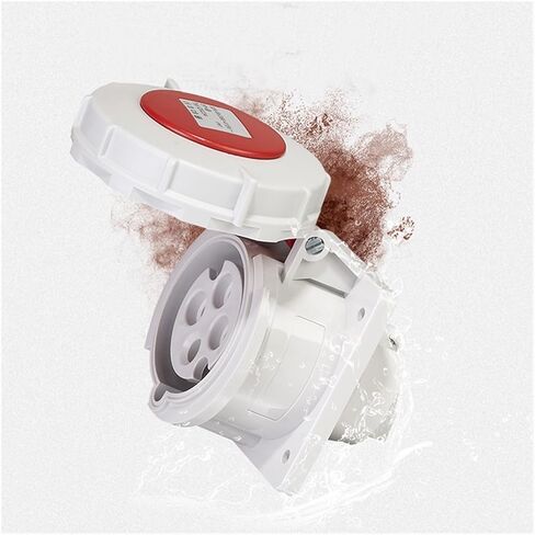 IP67 Industrial Plug and Socket Connector 3Pin 4Pin 5Pin 32A Waterproof high-end Wall-Mounted Socket Panel Socket(Panel Socket 4p) in Saudi Arabia