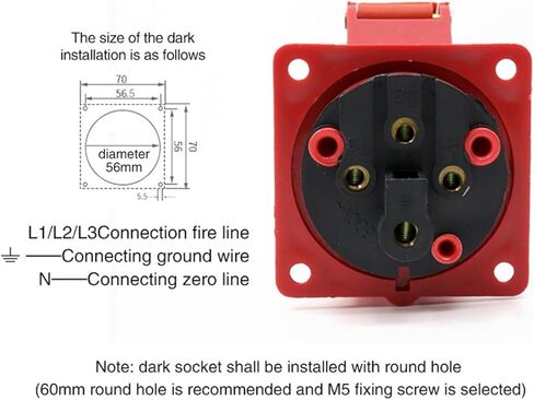 Waterproof Industrial Aviation Plug and Socket Connector 3-pin 4-pin 5-pin 16A Concealed Aviation Docking(5 Core Red) in Saudi Arabia