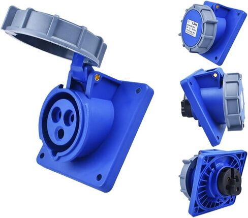 IP67 Waterproof and Explosion-Proof Industrial Plug and Socket 16A 32A 63A 125A Inward tilt Socket Panel Installation 220V 380V 415V(63A 3P) in Saudi Arabia