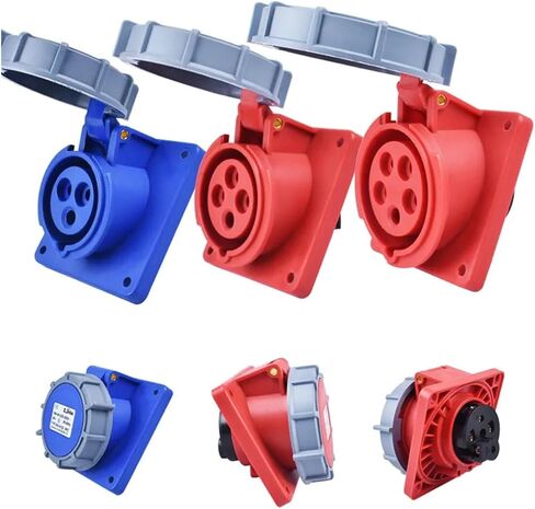 IP67 Waterproof and Explosion-Proof Industrial Plug and Socket 16A 32A 63A 125A Inward tilt Socket Panel Installation 220V 380V 415V(63A 3P) in Saudi Arabia