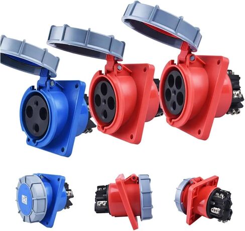 IP67 Waterproof and Explosion-Proof Industrial Plug and Socket 16A 32A 63A 125A Inward tilt Socket Panel Installation 220V 380V 415V(63A 3P) in Saudi Arabia