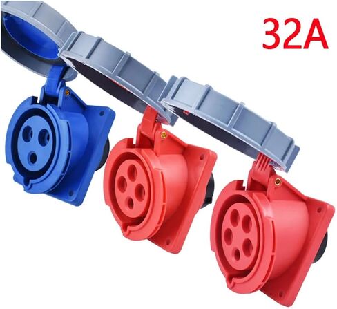 IP67 Waterproof and Explosion-Proof Industrial Plug and Socket 16A 32A 63A 125A Inward tilt Socket Panel Installation 220V 380V 415V(63A 3P) in Saudi Arabia
