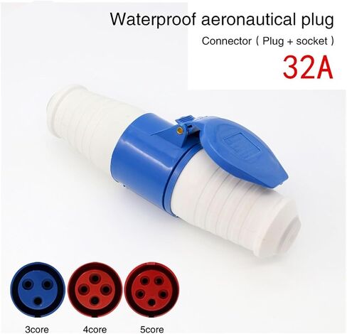 Waterproof and Explosion-Proof Industrial Aviation Plug and Socket 3-core 4-core 5-core Hole 32A Connector Aviation Plug Docking(5 Core Red) in Saudi Arabia
