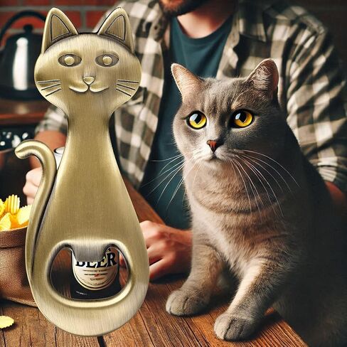 افتتاح زجاجة Cat Beer ، هدايا القط لمحبي القط ، فتاحة البيرة Kitty ، هدايا أعياد الميلاد ، هدايا عيد الميلاد للنساء ، البرونز مع حقيبة in Kuwait