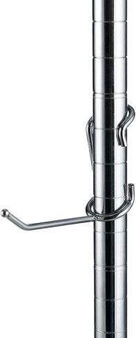 السنانير عمود الرف | 5 عبوات 4 "خطافات متعددة الأغراض | Chrome | Snap-On Heavy-Duty لـ 1" مترو أو سلك أو رفوف معدنية | مثالي للمرآب والمطبخ والمستودعات تخزين in Kuwait