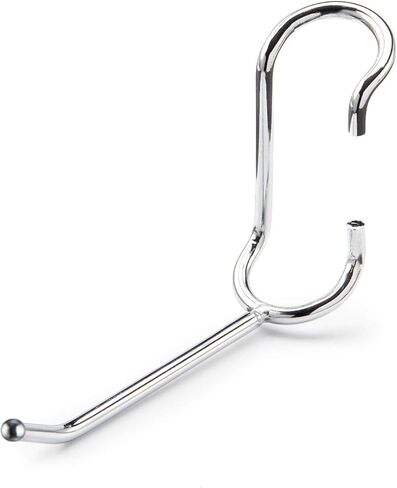 السنانير عمود الرف | 5 عبوات 4 "خطافات متعددة الأغراض | Chrome | Snap-On Heavy-Duty لـ 1" مترو أو سلك أو رفوف معدنية | مثالي للمرآب والمطبخ والمستودعات تخزين in Kuwait
