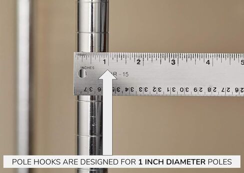 السنانير عمود الرف | 5 عبوات 4 "خطافات متعددة الأغراض | Chrome | Snap-On Heavy-Duty لـ 1" مترو أو سلك أو رفوف معدنية | مثالي للمرآب والمطبخ والمستودعات تخزين in Kuwait
