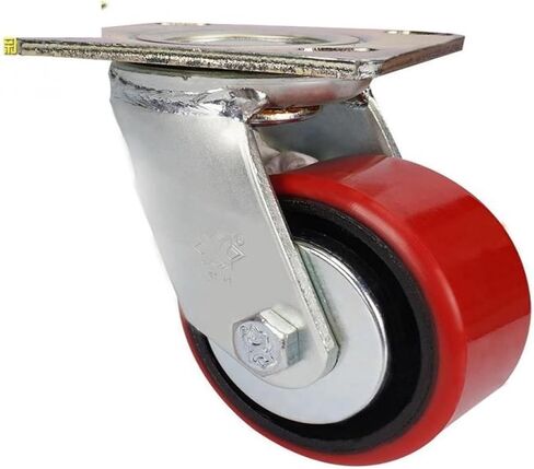 1 Pack Heavy Duty 4 Inch Cast Iron Polyurethane PU Mobile Wheel Universal Storage Cage Handling Logistics Truck in Saudi Arabia