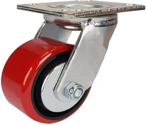 1 Pack Heavy Duty 4 Inch Cast Iron Polyurethane PU Mobile Wheel Universal Storage Cage Handling Logistics Truck in Saudi Arabia