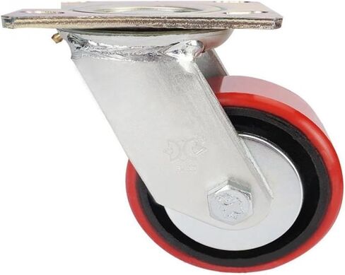 1 Pack Heavy Duty 4 Inch Cast Iron Polyurethane PU Mobile Wheel Universal Storage Cage Handling Logistics Truck in Saudi Arabia
