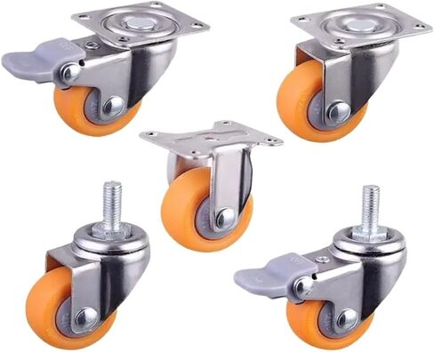 (Pack of 4) 1.5 Inch Screw Casters Orange PP Furniture Wheels Silent Display Cabinet Speaker(D) in Saudi Arabia