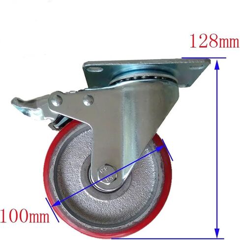 1 x 4 inch Caster Iron core Polyurethane Medium Flat PU Wheel high Strength wit in Saudi Arabia