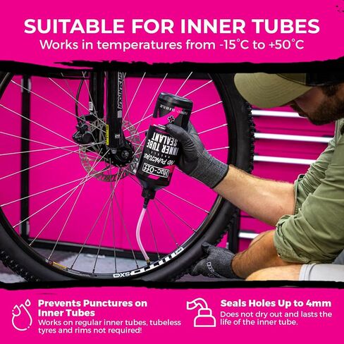 Muc Off No Puncture Hassle Inner Tube Sealant, 1 Liter - Advanced Bicycle Tyre Sealant for Repairing Inner Tube Punctures of Up to 4mm in Saudi Arabia