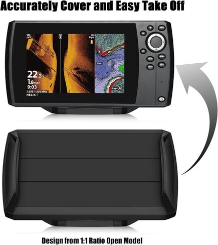 Helix7 Cover- Heavy Duty Fish Finder Sun Cover,Helix 7 Cover Straps Neoprene Screen Protector for 780036-1 UC H7 PR,Fits Most of Helix 7 Series,Professional Protection from Sun/Weather Damage-Black1 in Saudi Arabia