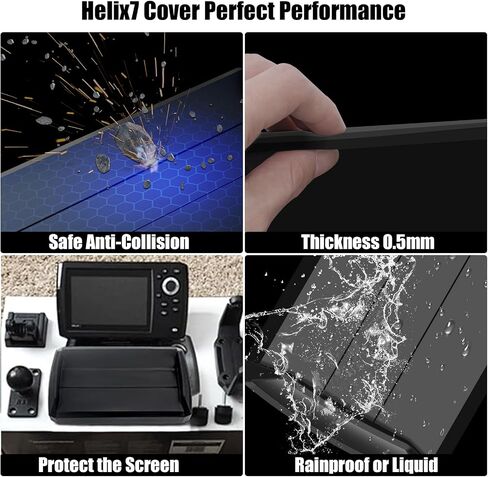 Helix7 Cover- Heavy Duty Fish Finder Sun Cover,Helix 7 Cover Straps Neoprene Screen Protector for 780036-1 UC H7 PR,Fits Most of Helix 7 Series,Professional Protection from Sun/Weather Damage-Black1 in Saudi Arabia