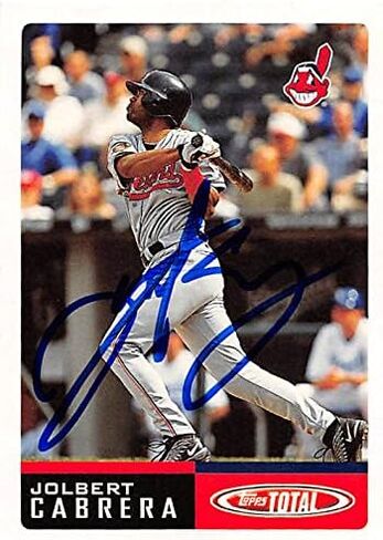 222801 Cleveland Indians Ft 2002 Topps Total No. 760 Jolbert Cabrera Autographed Baseball Card in Saudi Arabia