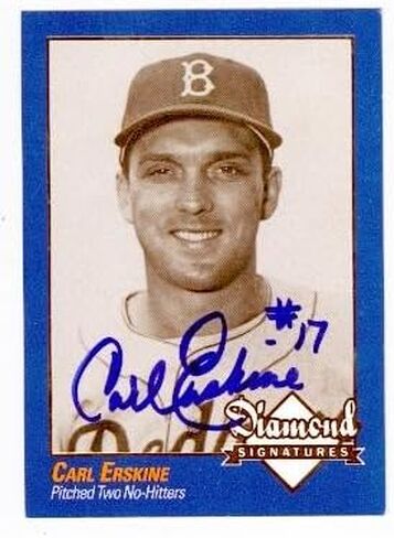Autograph 158649 Brooklyn Dodgers 2009 Diamond Signatures Carl Erskine Autographed Baseball Card in Saudi Arabia