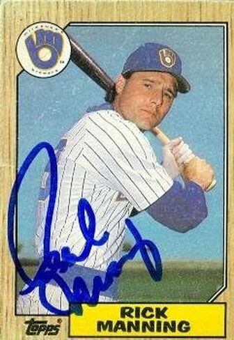 مستودع توقيعه 47914 ريك مانينغ موقعة بطاقة البيسبول Milwaukee Brewers 1987 Topps No .706 in Kuwait