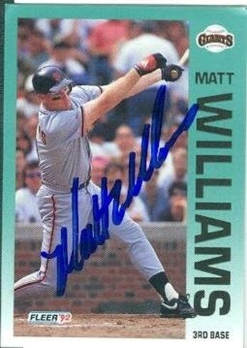 Autograph 156666 San Francisco Giants 1992 Fleer No. 650 Matt Williams Autographed Baseball Card in Saudi Arabia