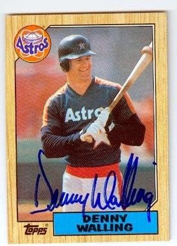 توقيع 123936 هيوستن أستروس 1987 Topps رقم 222 Denny Walling بطاقة البيسبول in Saudi Arabia