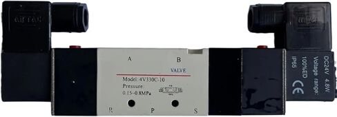 4v330c-10 4v330e-10 4v330 5way 3position مزدوج الملف اللولبي الصمام الهوائي 3/8 "BSPT DC12V ، DC24V أو AC110V AC220V (شفاف ، DC24V) in Saudi Arabia