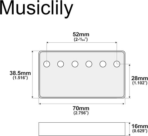 Musiclily Pro 52mm Nickel Silver Alloy Humbucker Pickup Cover for Imported Electric Guitar, Nickel in Saudi Arabia