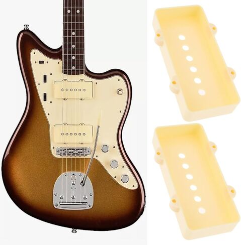 2pcs 51.3mm أغطية البيك آب متوافقة مع Fender Jazzmaster Guitars كريم أصفر in Saudi Arabia