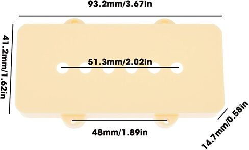 2pcs 51.3mm أغطية البيك آب متوافقة مع Fender Jazzmaster Guitars كريم أصفر in Saudi Arabia