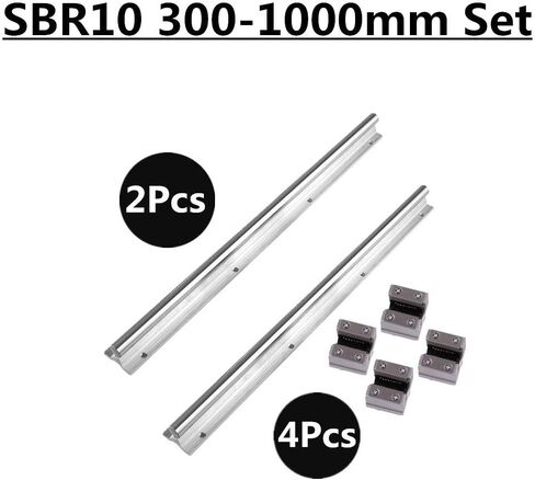 احترافية 10 مم السكك الحديدية SBR10 300/500/600/1000 مم + 4pcs SBR10UU كتل محمل الدلائل دليل قضيب عمود الشريحة المدعومة للطباعة CNC 3D (600 مم) in Saudi Arabia