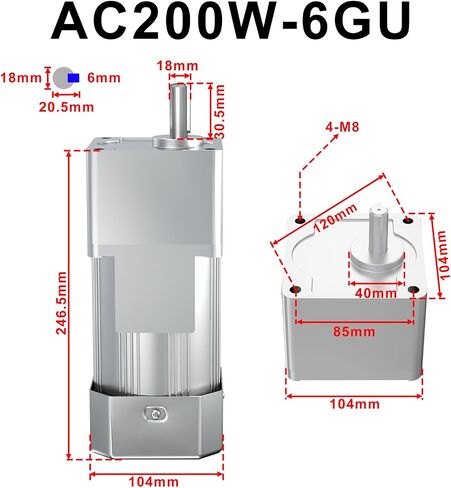 ارتفاع عزم الدوران الكهربائي محرك الترس AC منخفضة السرعة 15RPM ، متغير السرعة محرك 110V 200W عمود الإخراج 18 مم + حاكم السرعة القابلة للانعكاس لأدوات قطع المعادن in Kuwait