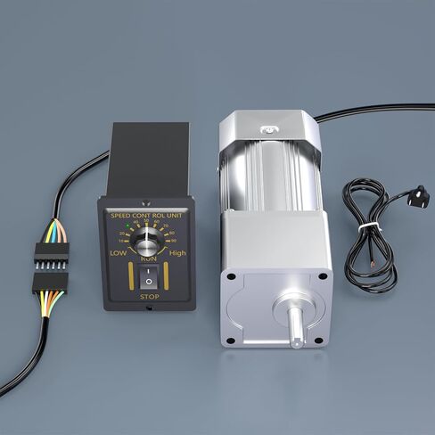 ارتفاع عزم الدوران الكهربائي محرك الترس AC منخفضة السرعة 15RPM ، متغير السرعة محرك 110V 200W عمود الإخراج 18 مم + حاكم السرعة القابلة للانعكاس لأدوات قطع المعادن in Kuwait