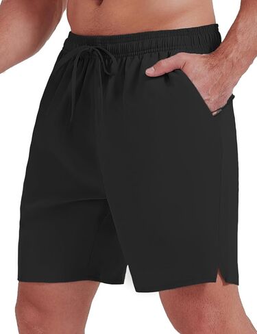 Men's Gym Shorts Quick Dry Workout Shorts for Men 7 Inches Lightweight Athletics Shorts with Zipper Pockets in Saudi Arabia