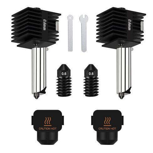 2pcs 0.6mm A1/A1 Mini Hotend Kit Head Head for Bambu Lab A1/A1 Mini Hot End/Printhead ، طبعات طابعة ثلاثية الأبعاد عالية درجة الحرارة ، مع فوهات فولاذية صلبة 2pcs 2pcs in Kuwait