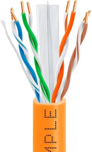 CMPLE - CAT6 CABLE 1000FT BULK LAN Ethernet Cat 6 Wire Network UTP 23AWG CMR RISER 10GBPS 550 MHz BOX 1000 FED ، Blue in Kuwait