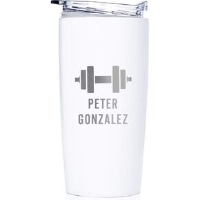 Lifetime Creations Engraved Personalized Fishing Stainless Steel Tumbler with Lid 20 oz (White): Fisherman Coffee Travel Mug with Name, I'd Rather Be Fishing in Kuwait