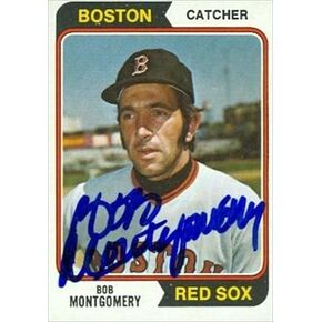مستودع توقيعه 37502 بوب مونتغمري بطاقة البيسبول بوسطن ريد سوكس 1974 TOPPS رقم 301 in Saudi Arabia