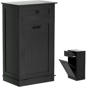 سلة مهملات قابلة للامالة للخارج من فيجن واردز، خزانة سلة مهملات خشبية للمطبخ، حامل سلة مهملات مقاوم للكلاب، جزيرة مطبخ مع سلة قمامة او سلة غسيل قابلة للامالة للخارج، اسود in Kuwait